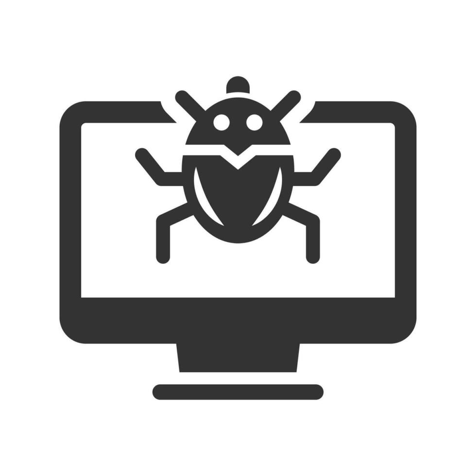 Computer virus icon vector