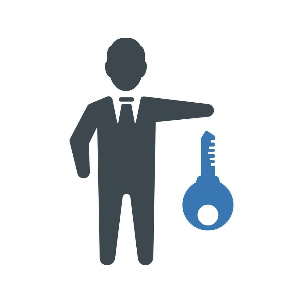 Business key icon vector