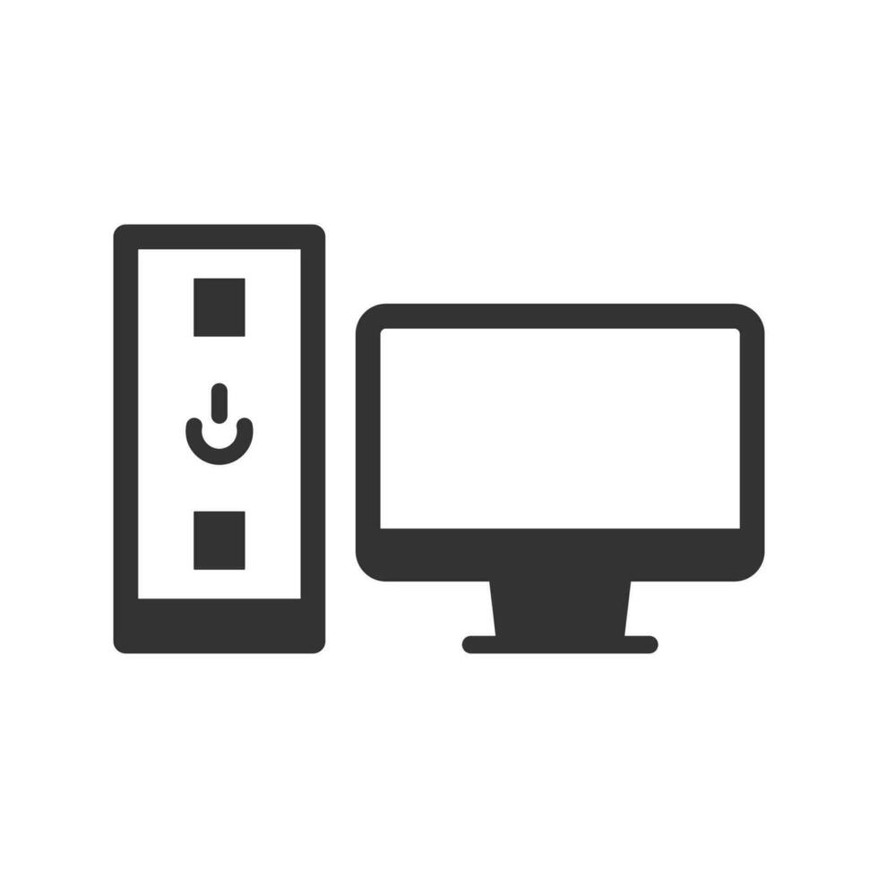 icono de computadora de escritorio vector