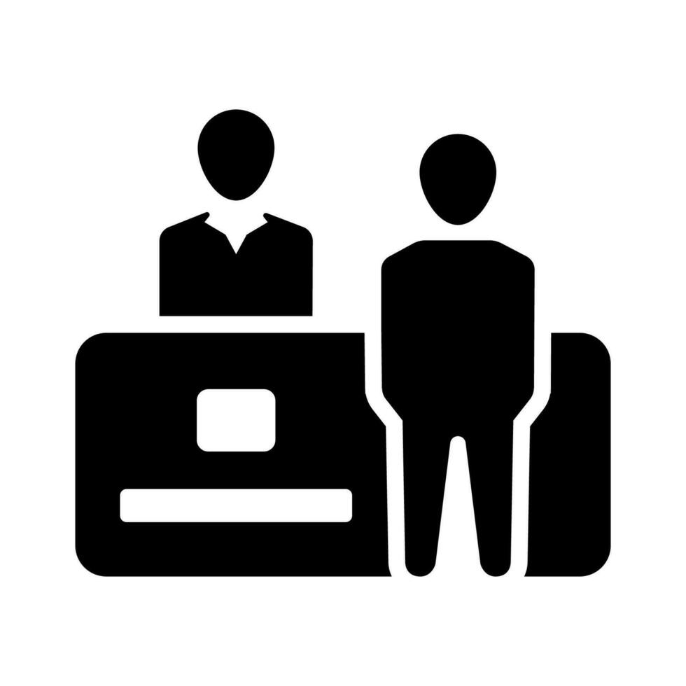 Receptionist desk icon vector