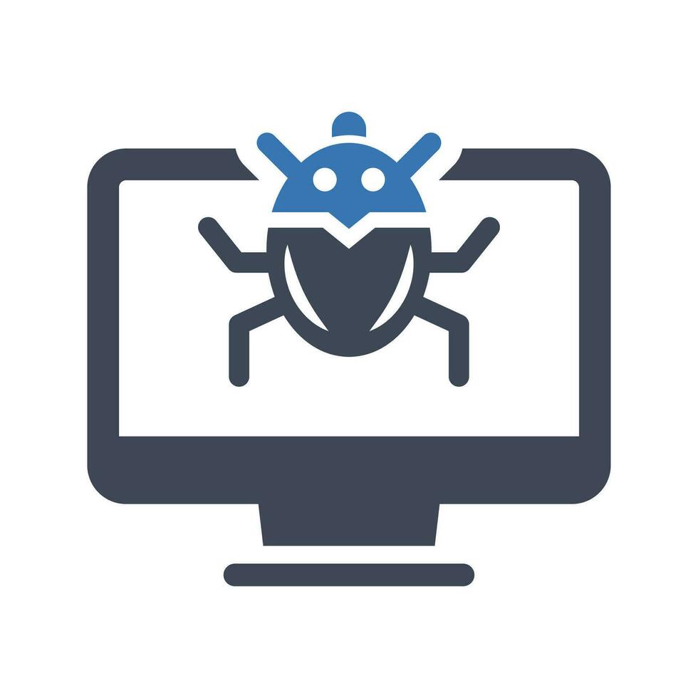 Computer virus icon vector