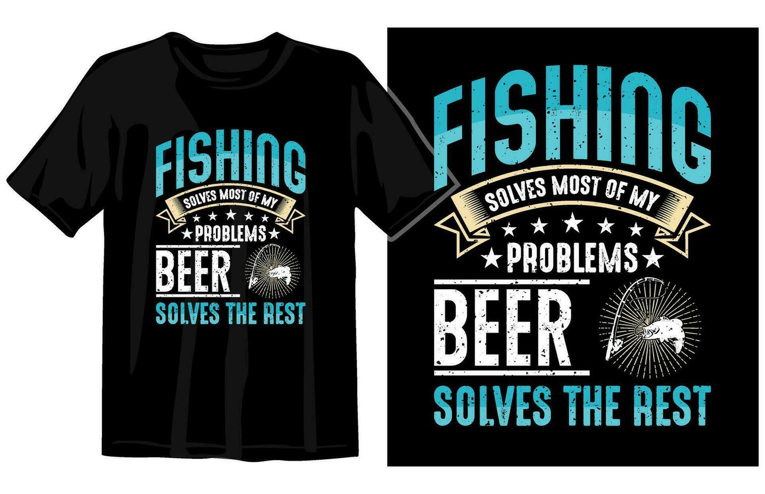 Fishing vintage t shirt design vector, vintage fishing t shirt set graphic illustration vector