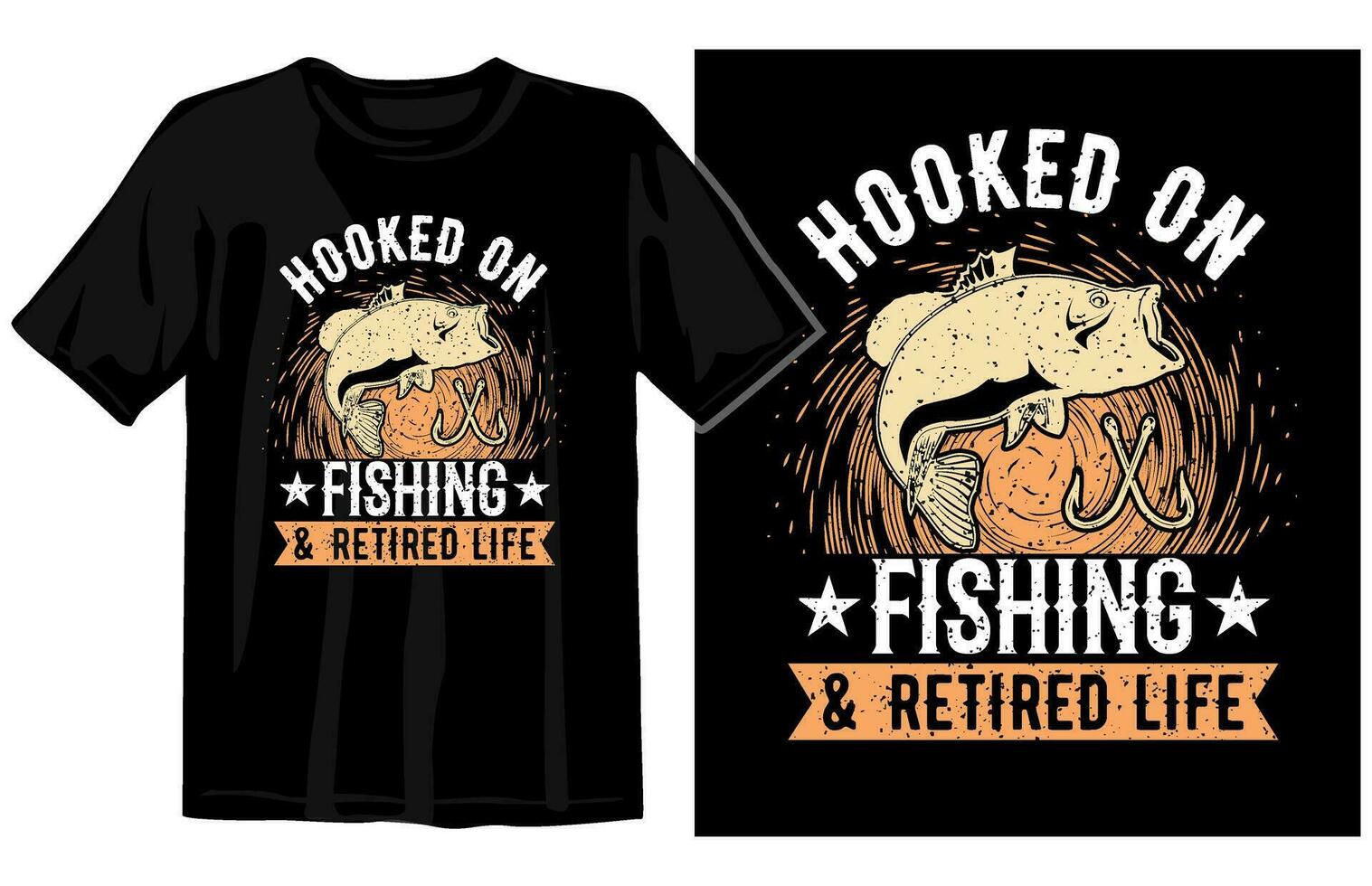 Fishing vintage t shirt design vector, vintage fishing t shirt set graphic illustration vector