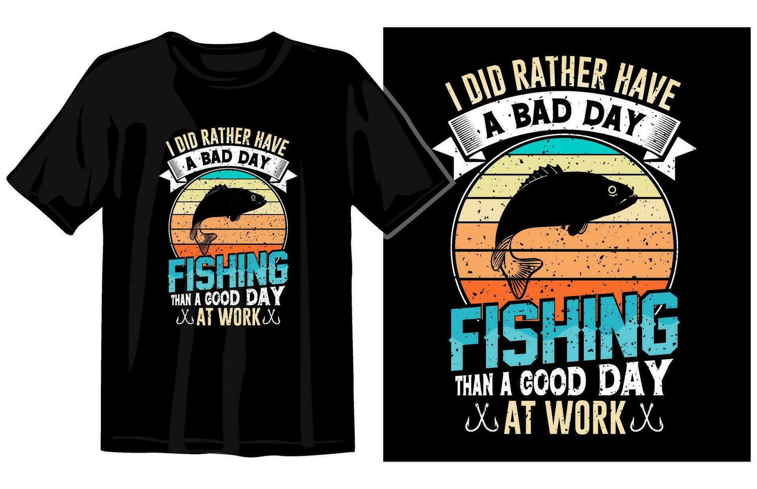 Fishing vintage t shirt design vector, vintage fishing t shirt set graphic illustration vector