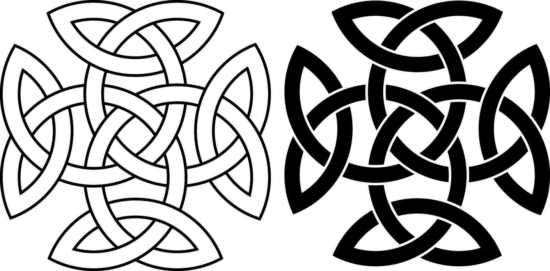 four interlaced triquetra.Celtic Triquetra knot sign vector
