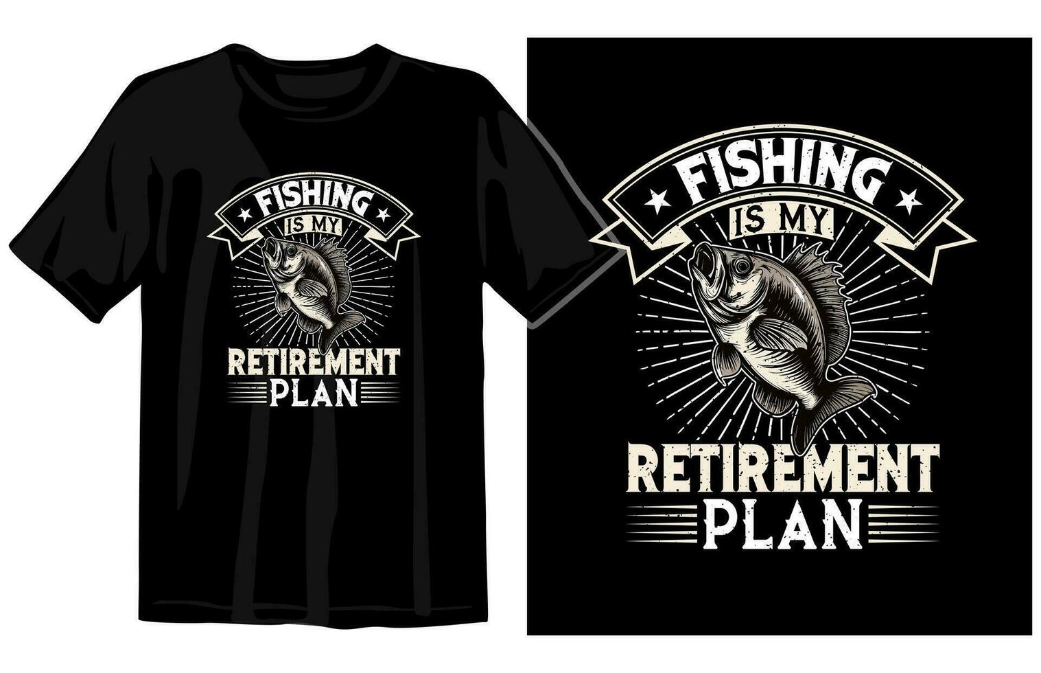 Fishing vintage t shirt design vector, vintage fishing t shirt set graphic illustration vector