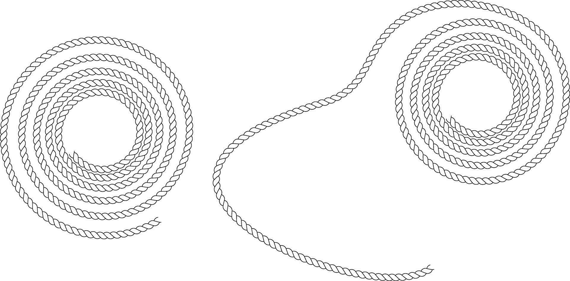 black white spiral rope vector