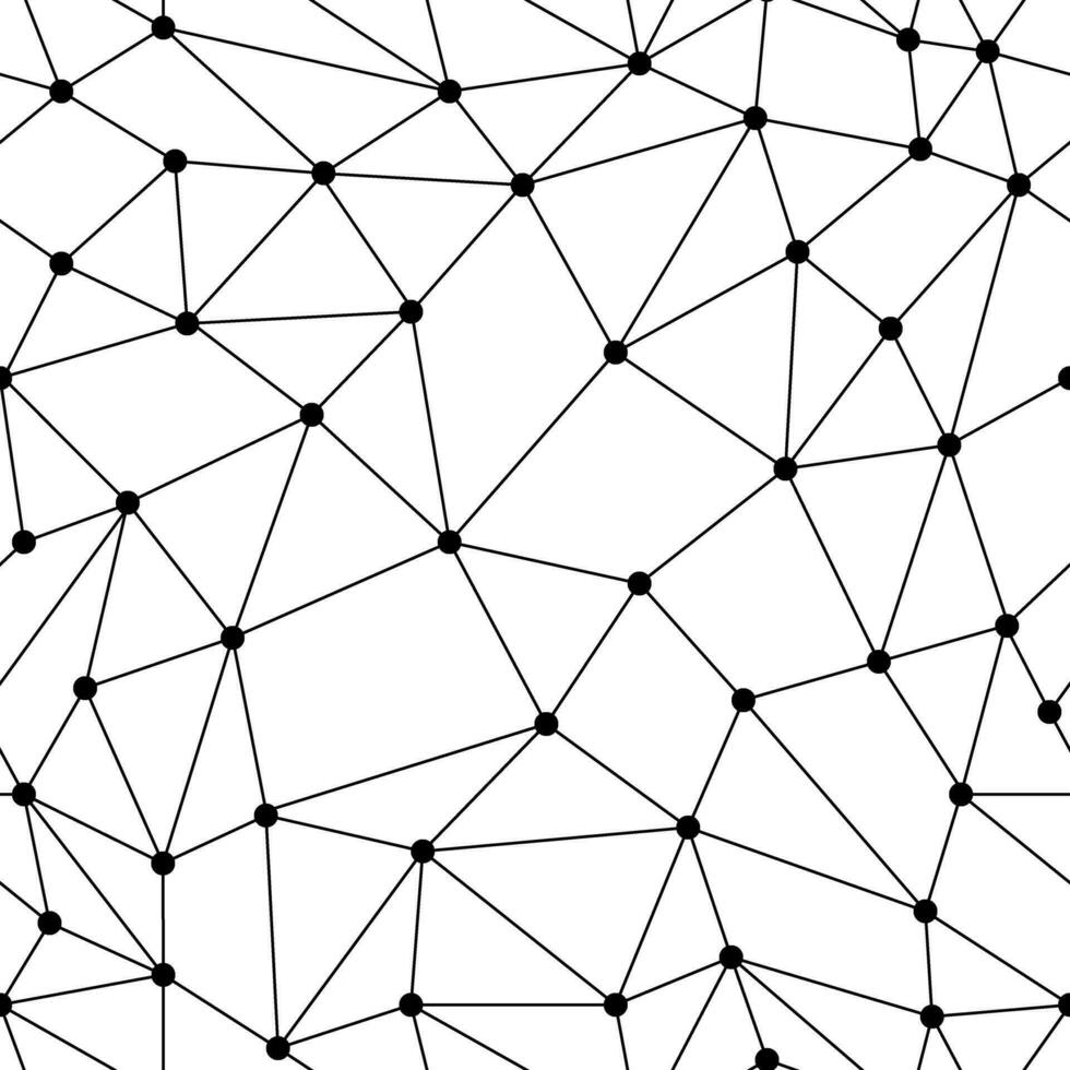 black white Polygonal mesh seamless pattern vector