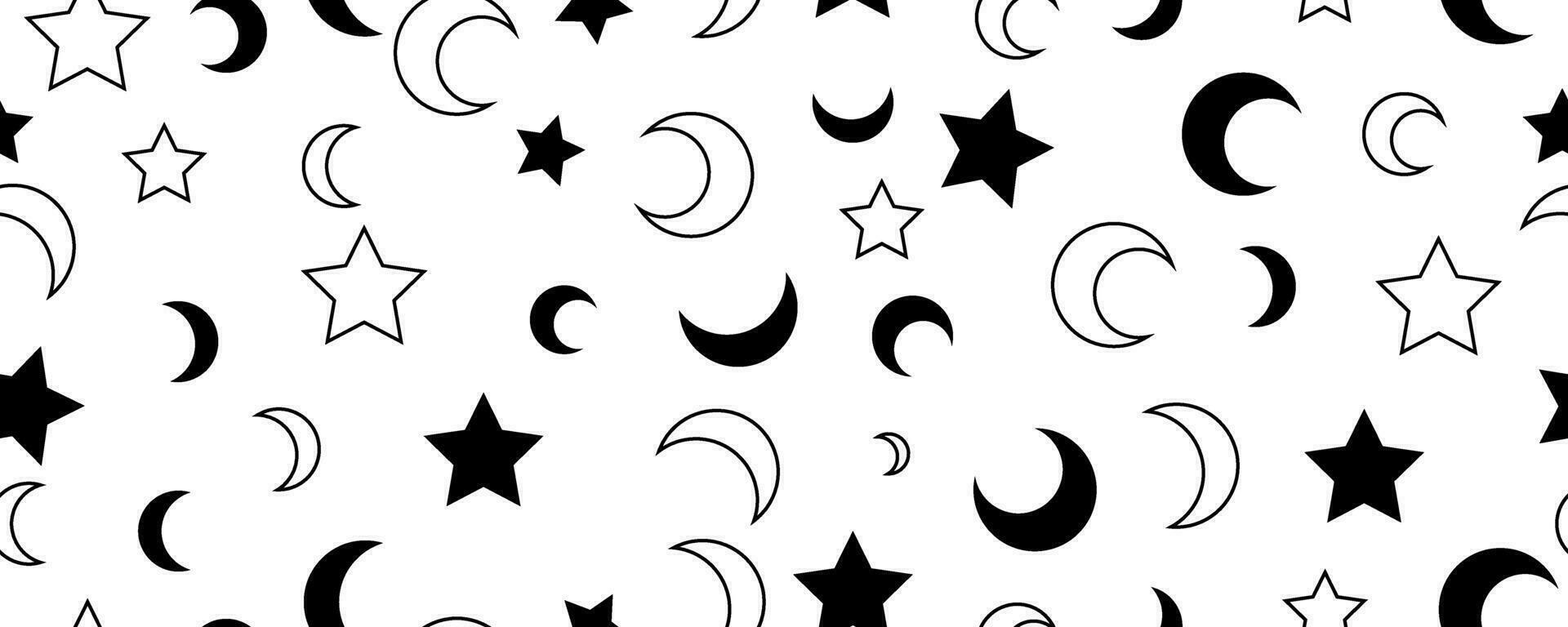 moon stars seamless patttern vector