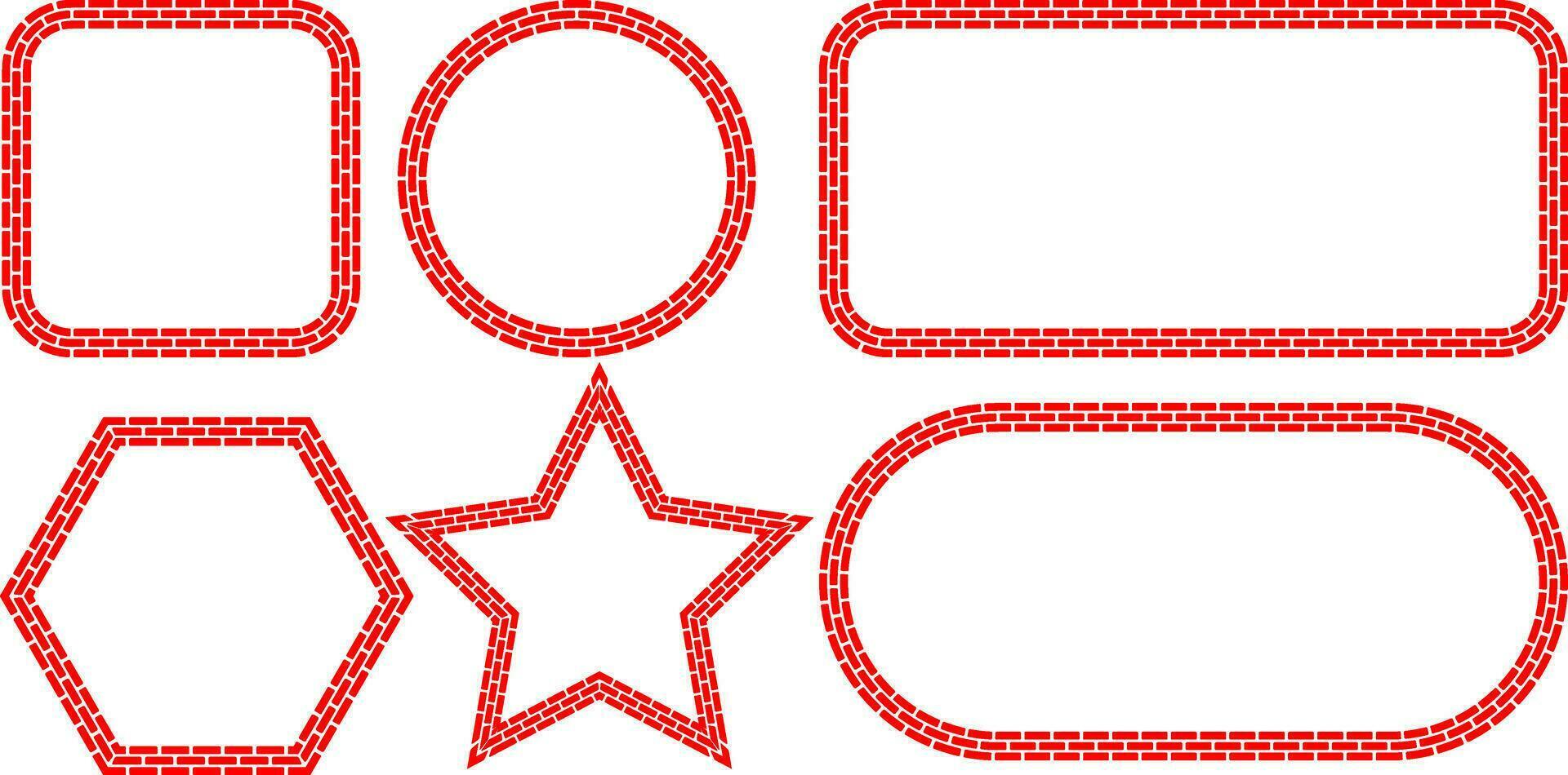 red brick frame set with copy space for text or design vector