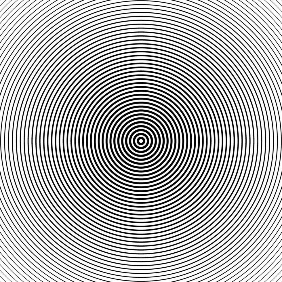 black white concentric circles pattern vector