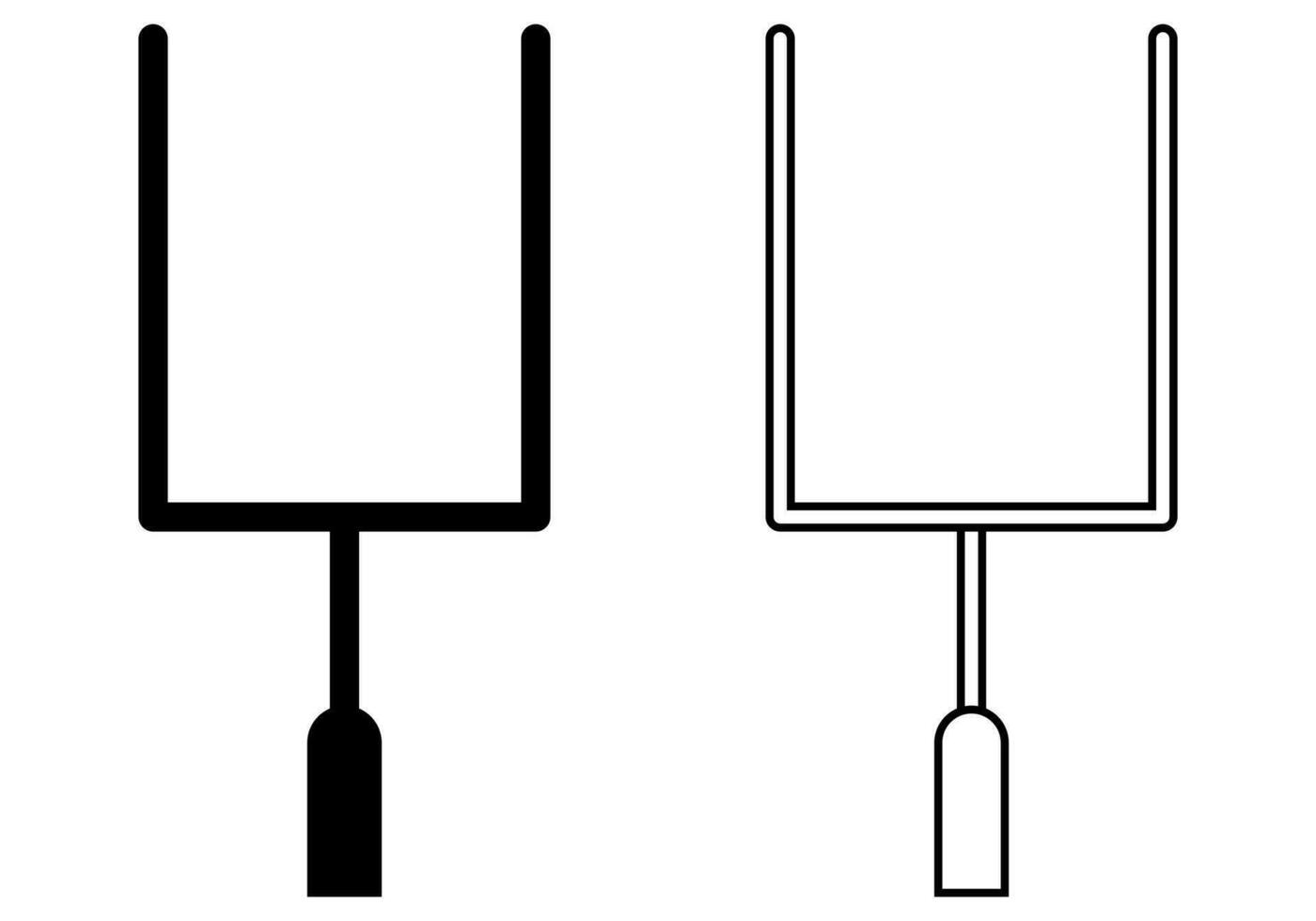 outline silhouette American Football Goal Post set isolated on white background vector