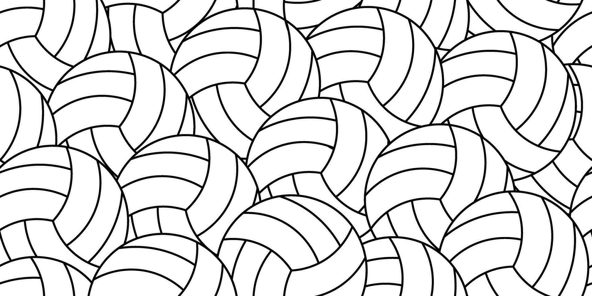 outline volley ball seamless pattern vector