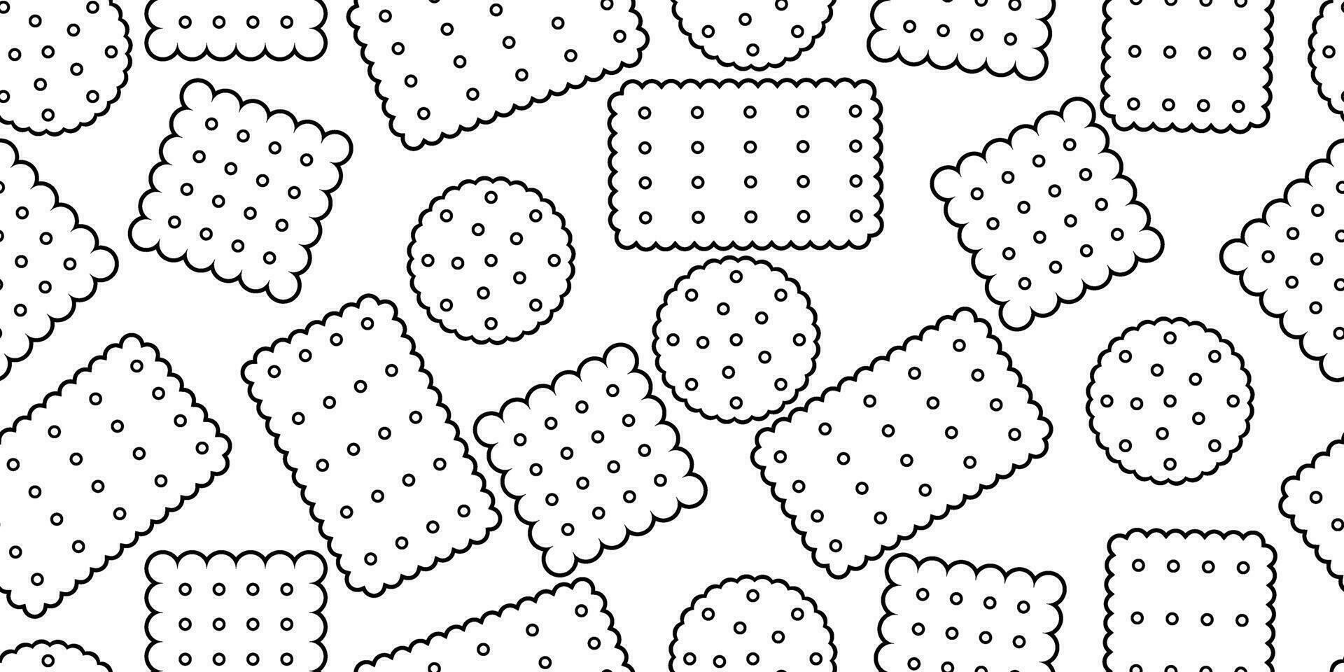 black white biscuit seamless pattern vector