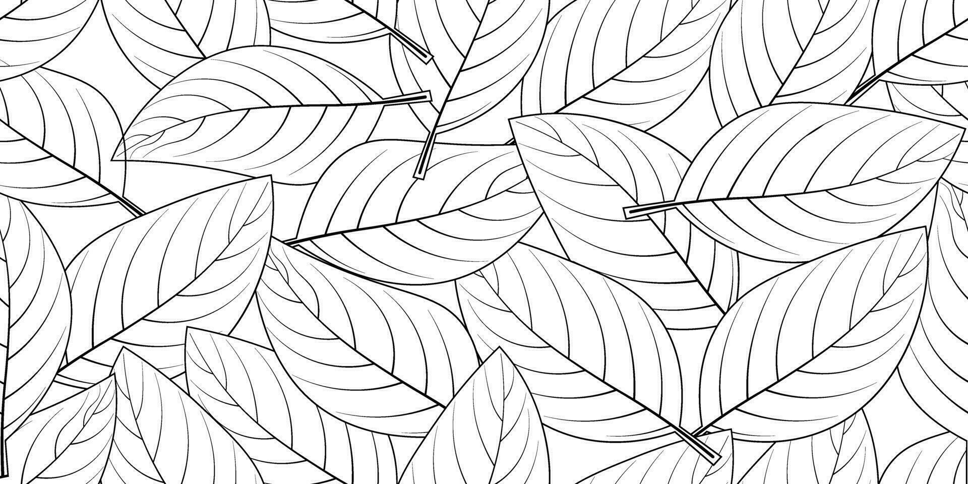 hand drawn leaves seamless pattern vector