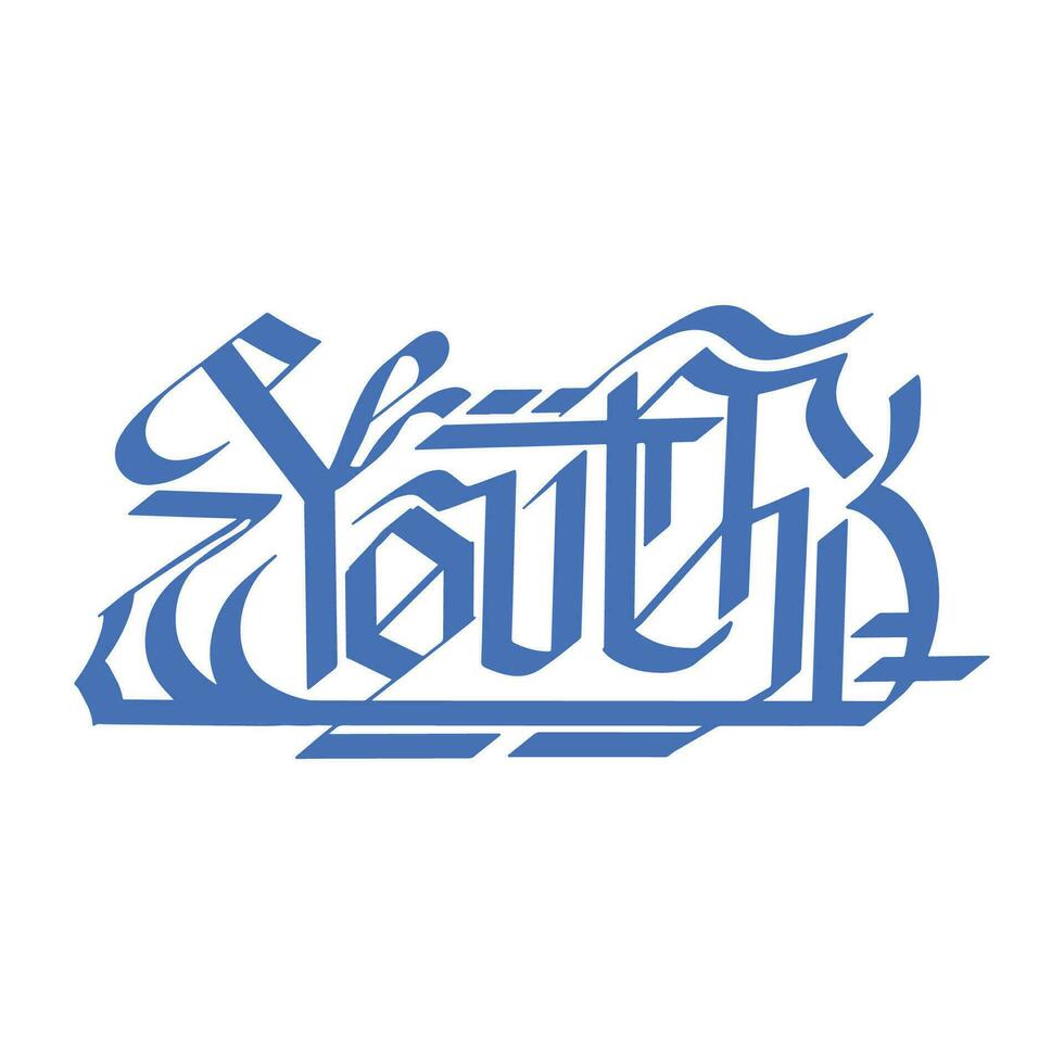 Modern Calligraphy Lettering Text of Youth ,good for graphic design resouces, events, posters, tempates, prints, posters, and more. vector