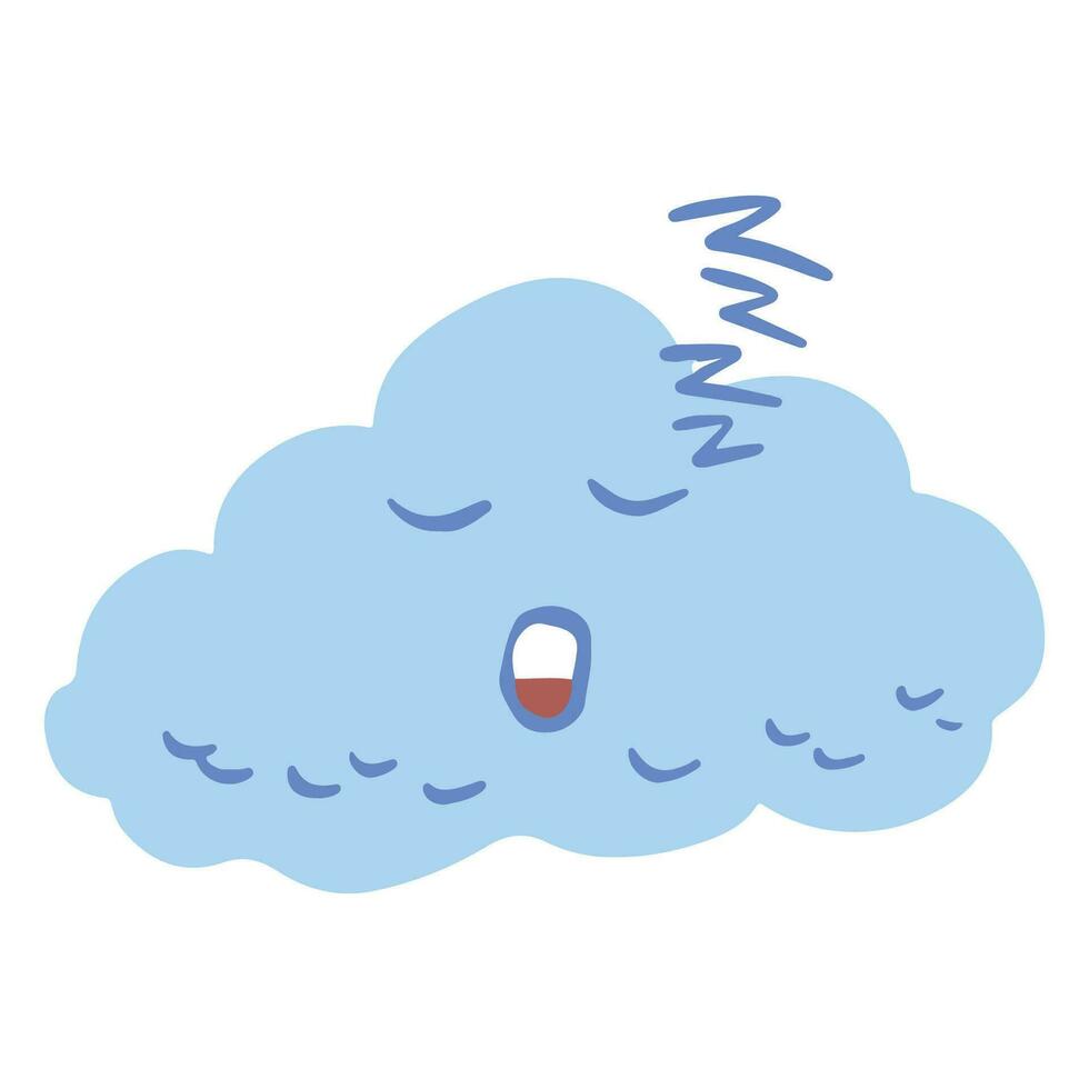 Cute Cloud Sleeping illustration ,good for graphic design resources, children book, cover books, posters, pamflets, stickers and more. vector
