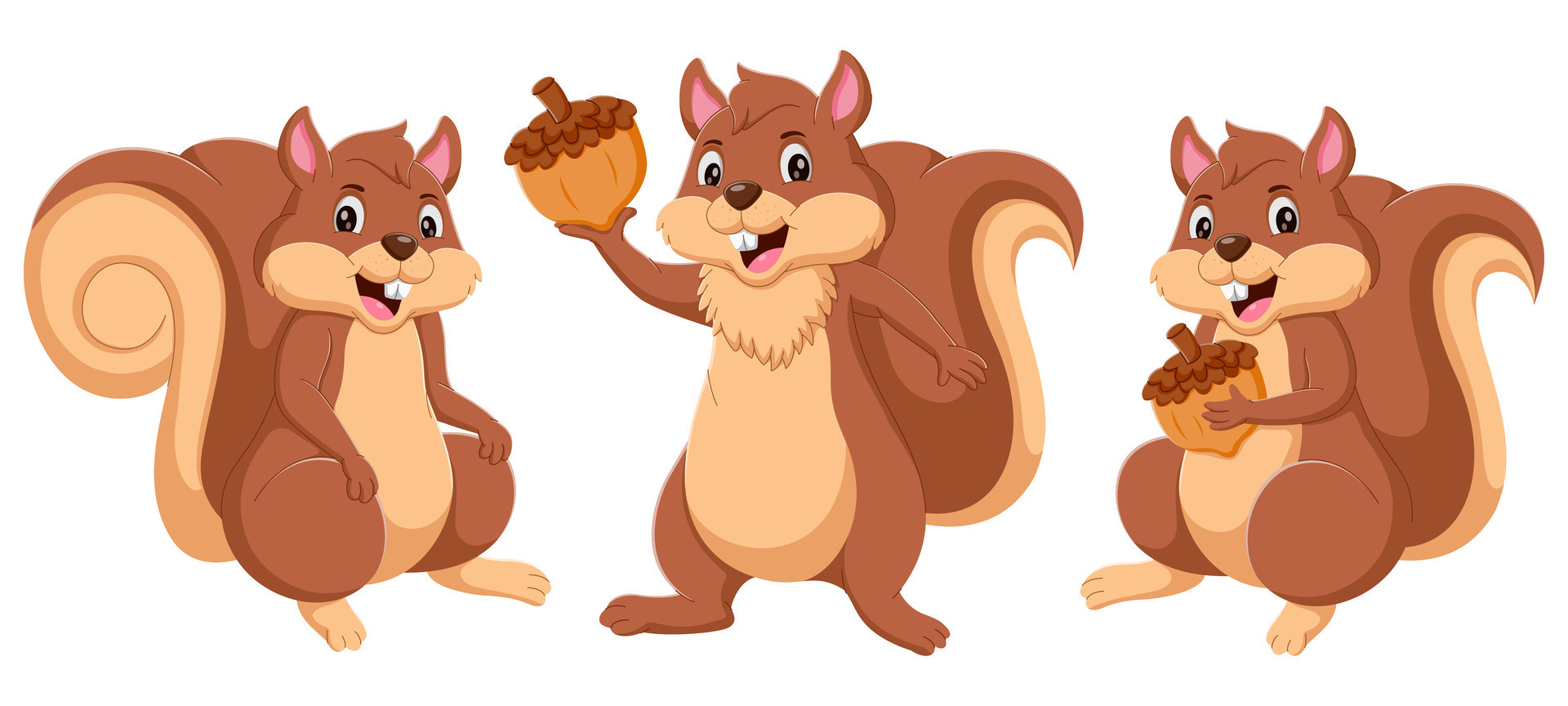 Cute squirrel cartoon collection set. Vector illustration 25548201