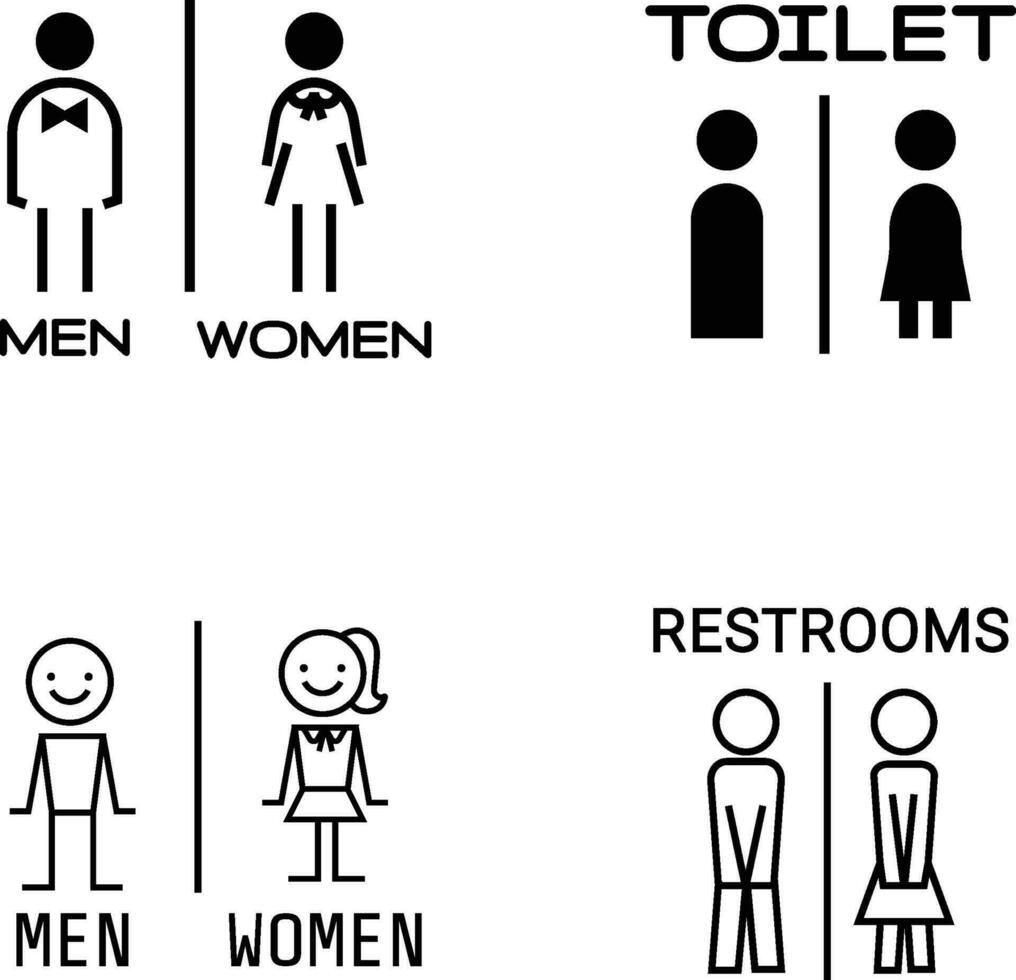 Toilet icon vector illustration. Girls and boys restrooms sign and symbol. bathroom sign. wc