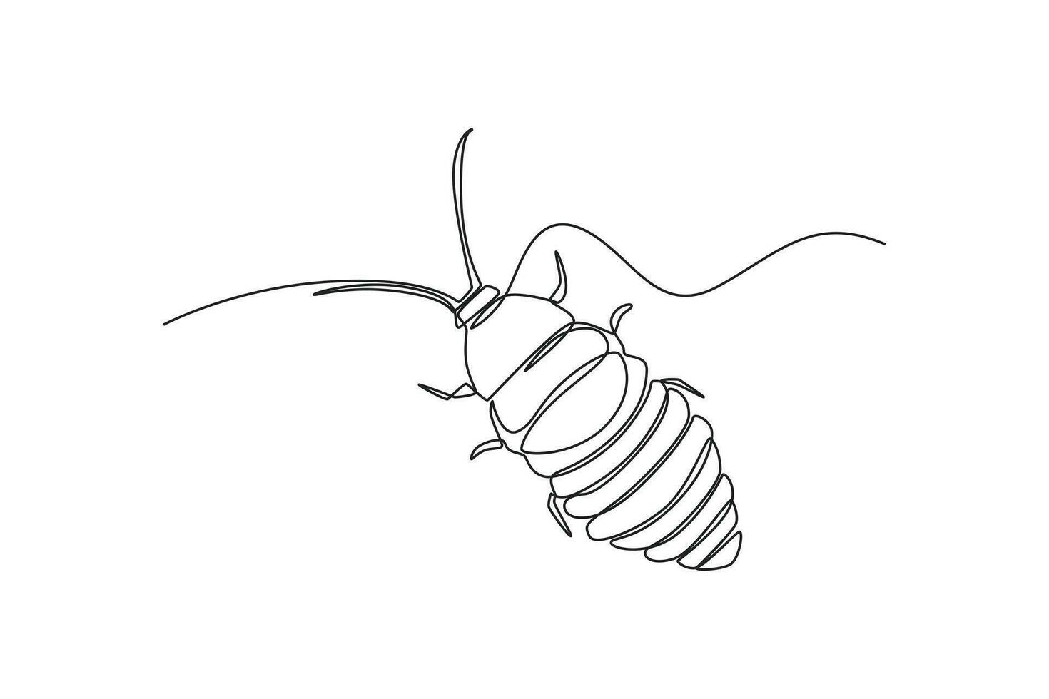 Continuous one line drawing insects concept. Single line draw design vector graphic illustration.