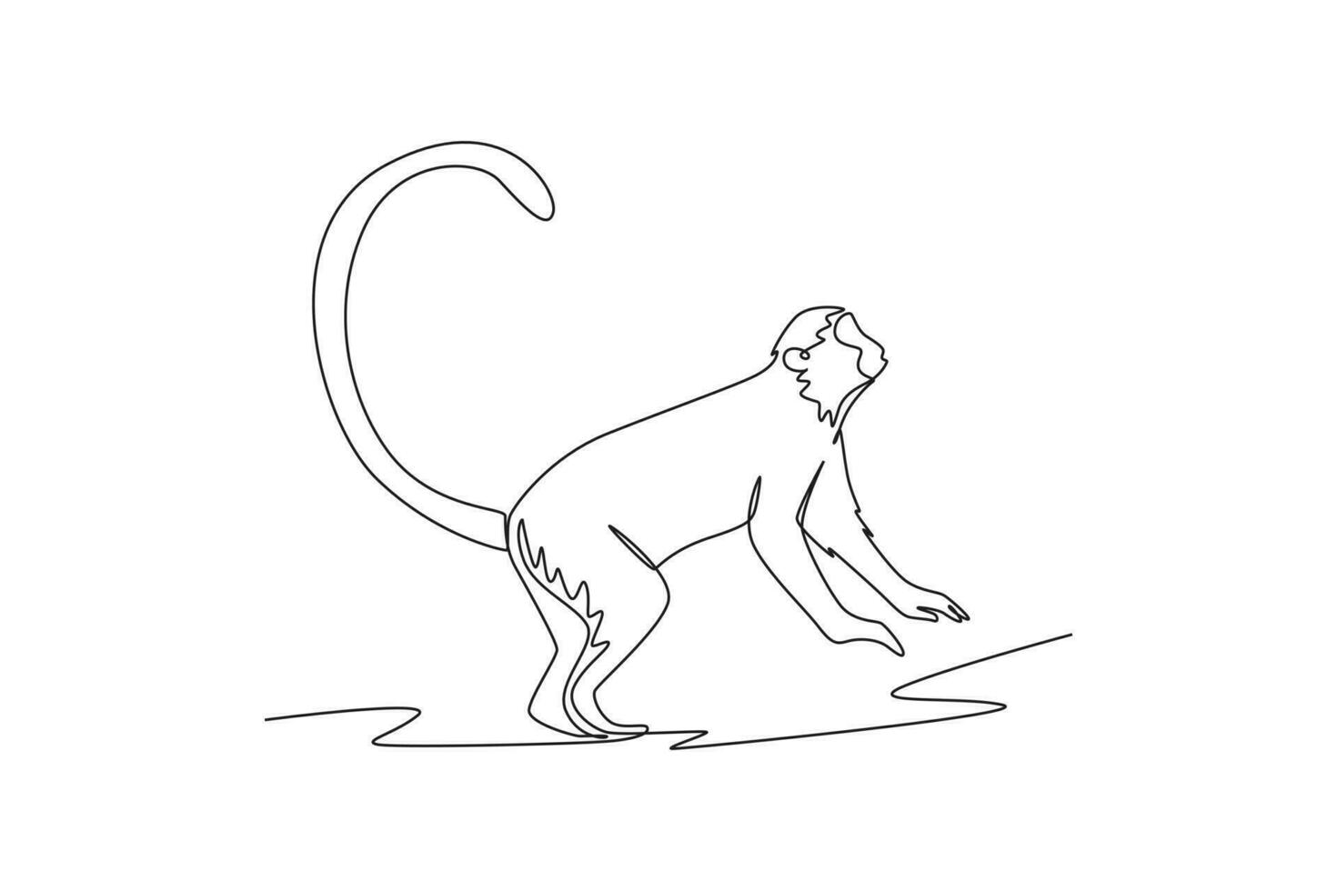 Single one line drawing mammal animal concept. Continuous line draw design graphic vector illustration.
