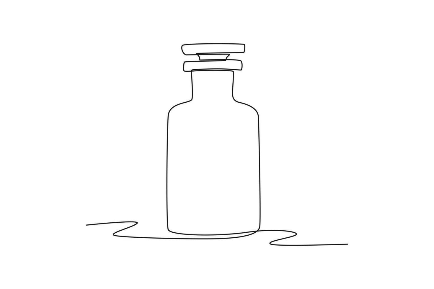 Continuous one line drawing packaging bottle concept. Single line draw