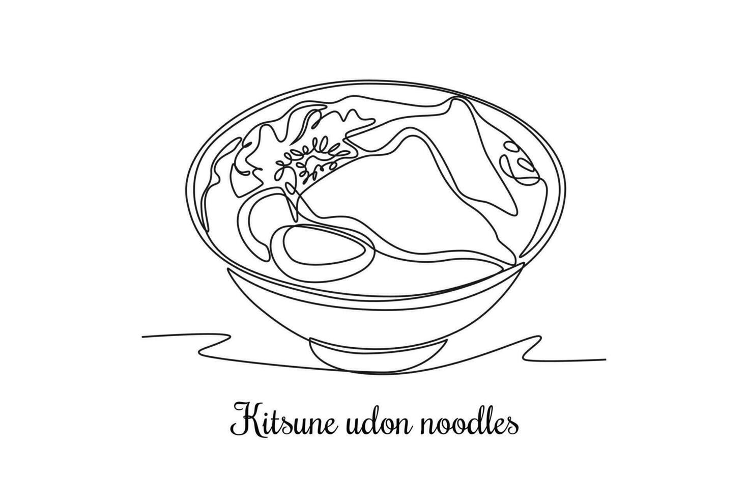 Continuous one line drawing Japanese food concept. Single line draw design vector graphic illustration.