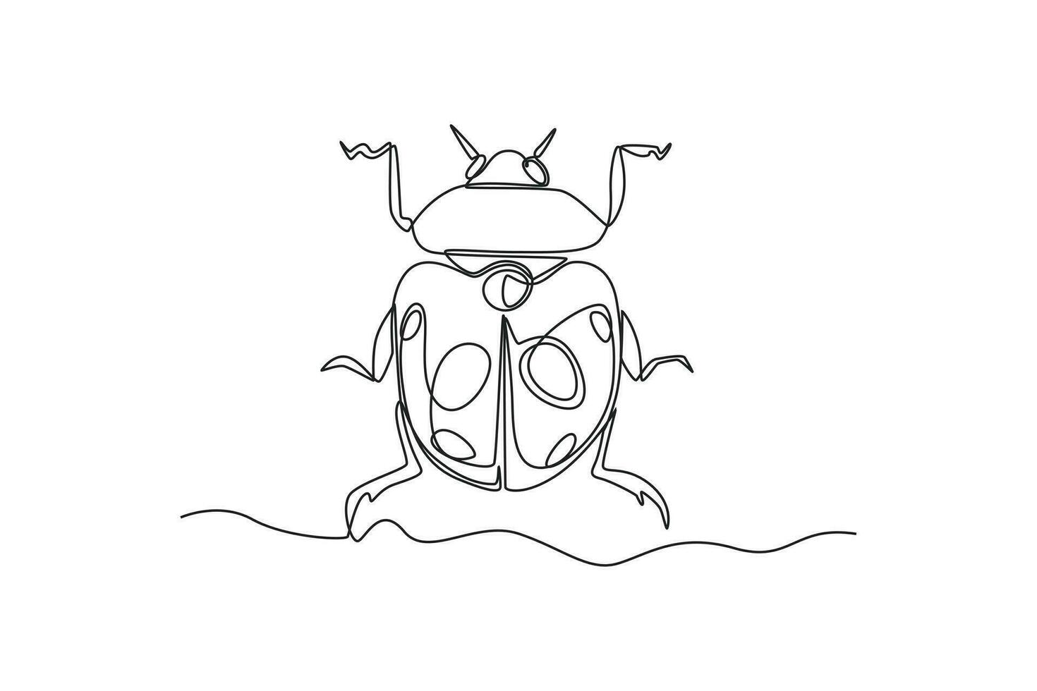 Continuous one line drawing insects concept. Single line draw design vector graphic illustration.