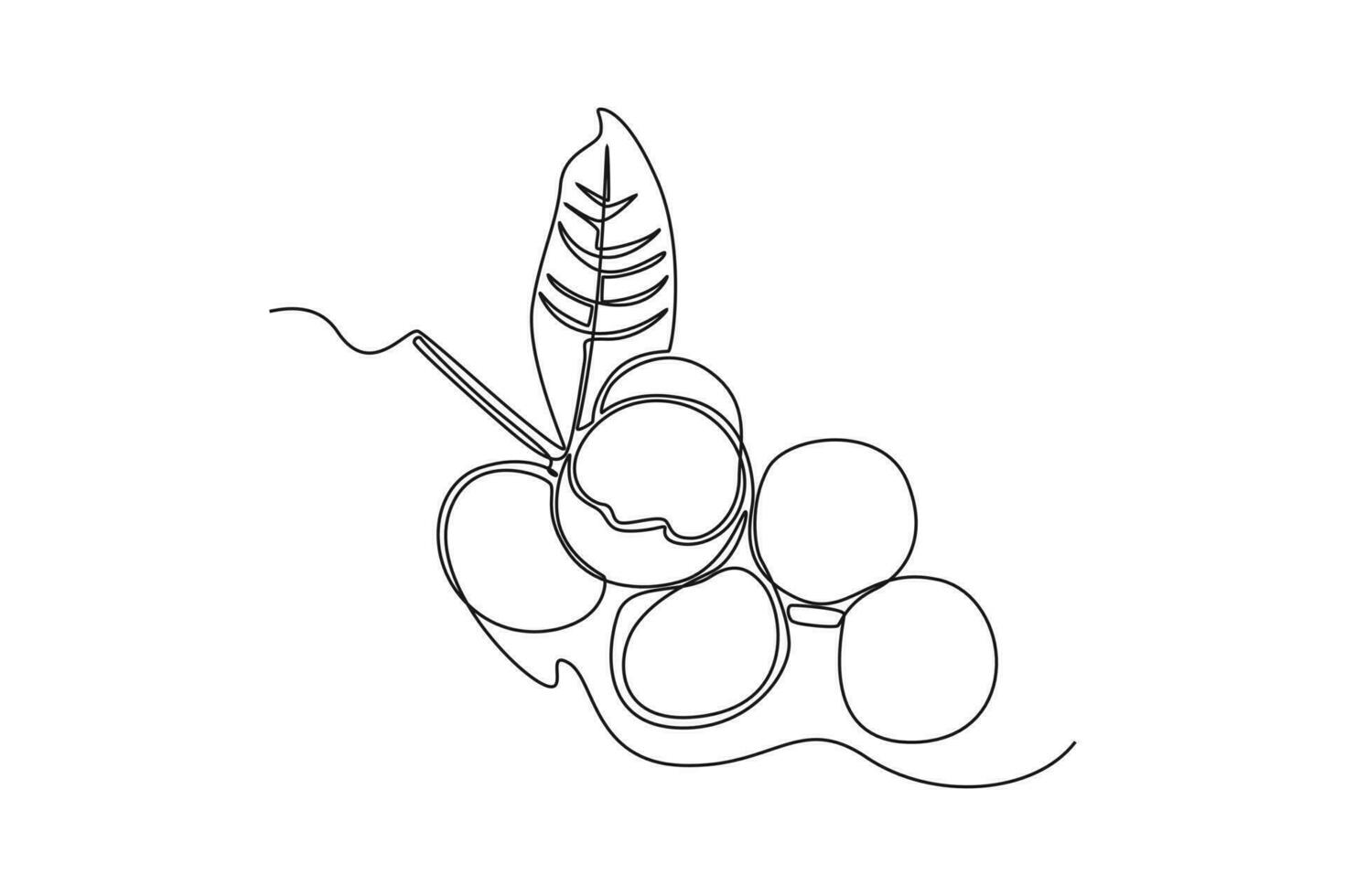 Single one line drawing fruits concept. Continuous line draw design graphic vector illustration.