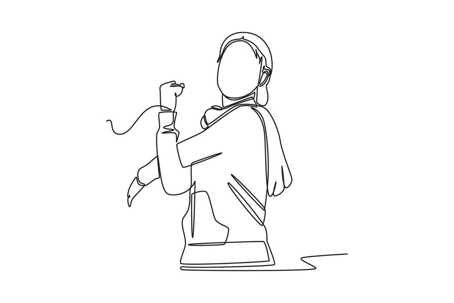 Continuous one line drawing healthcare activity concept. Single line draw design vector graphic illustration.