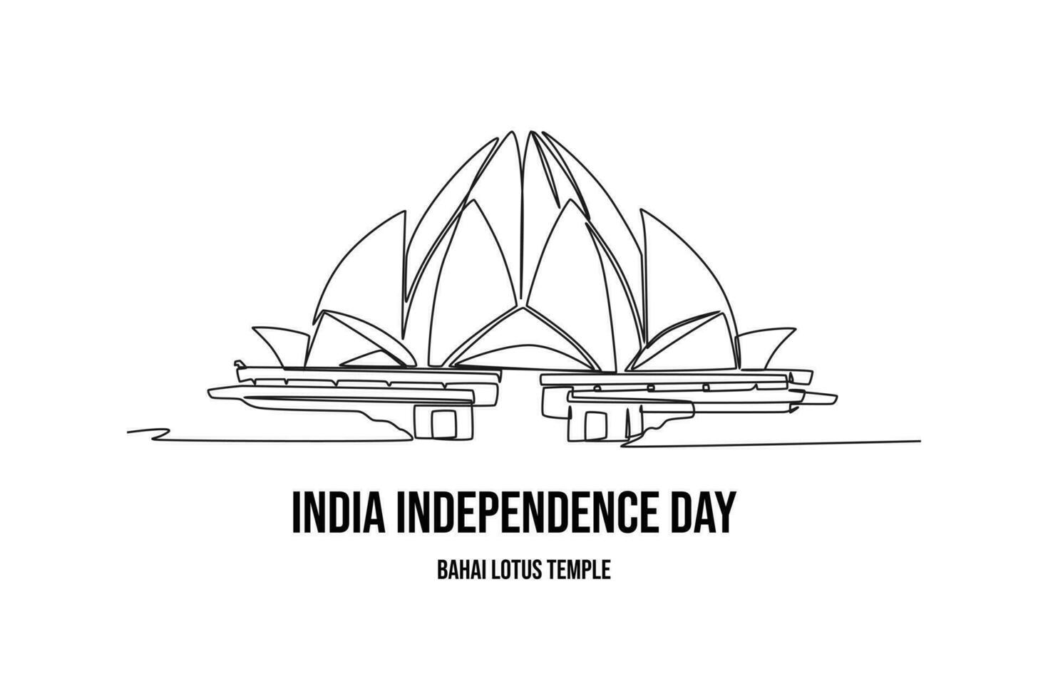 continuo uno línea dibujo 15 agosto India contento independencia día concepto. soltero línea dibujar diseño vector gráfico ilustración.