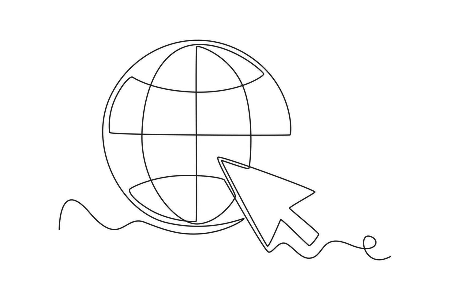 Continuous one line drawing Search web concept. Single line draw design vector graphic illustration.