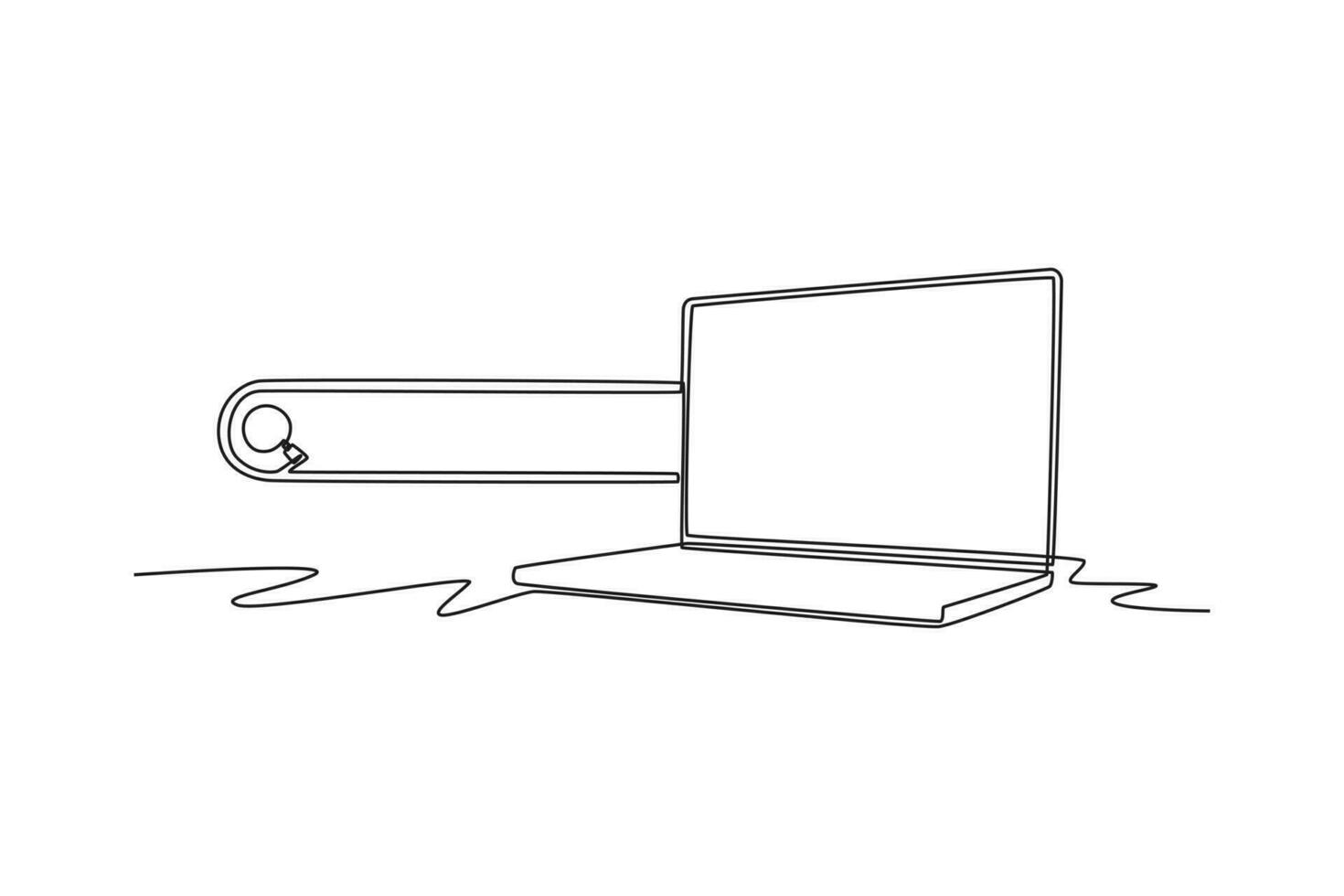 Continuous one line drawing Search web concept. Single line draw design vector graphic illustration.