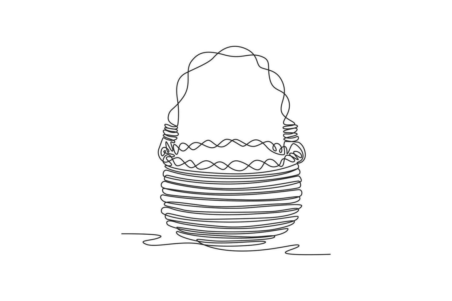 Single one line drawing Shopping bags and baskets concept. Continuous line draw design graphic vector illustration.