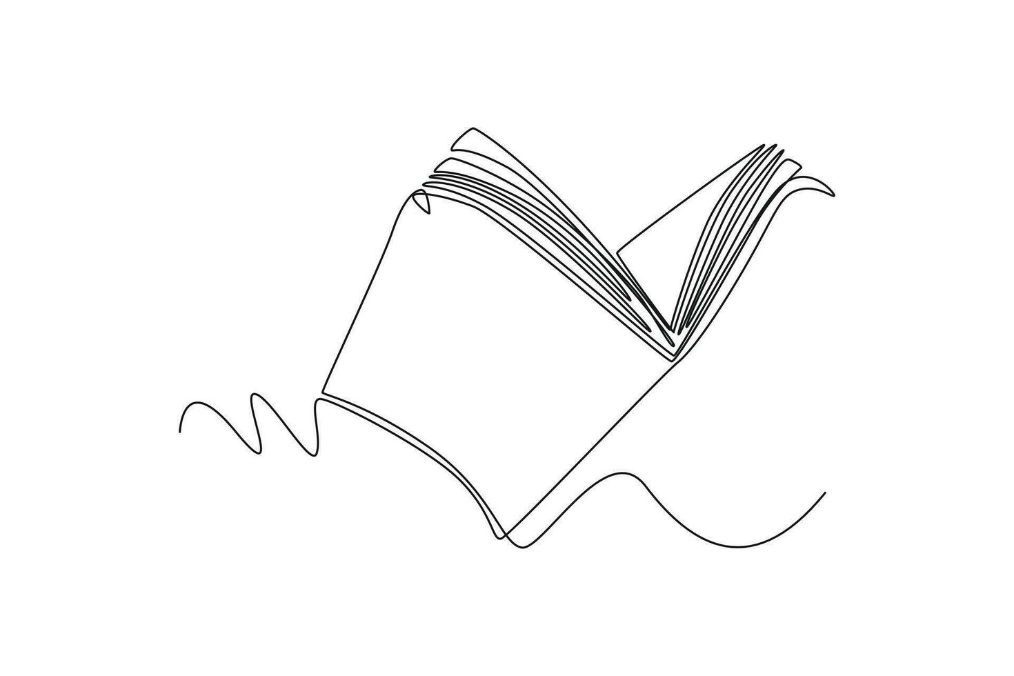 soltero uno línea dibujo libros y leyendo concepto. continuo línea dibujar diseño gráfico vector ilustración.