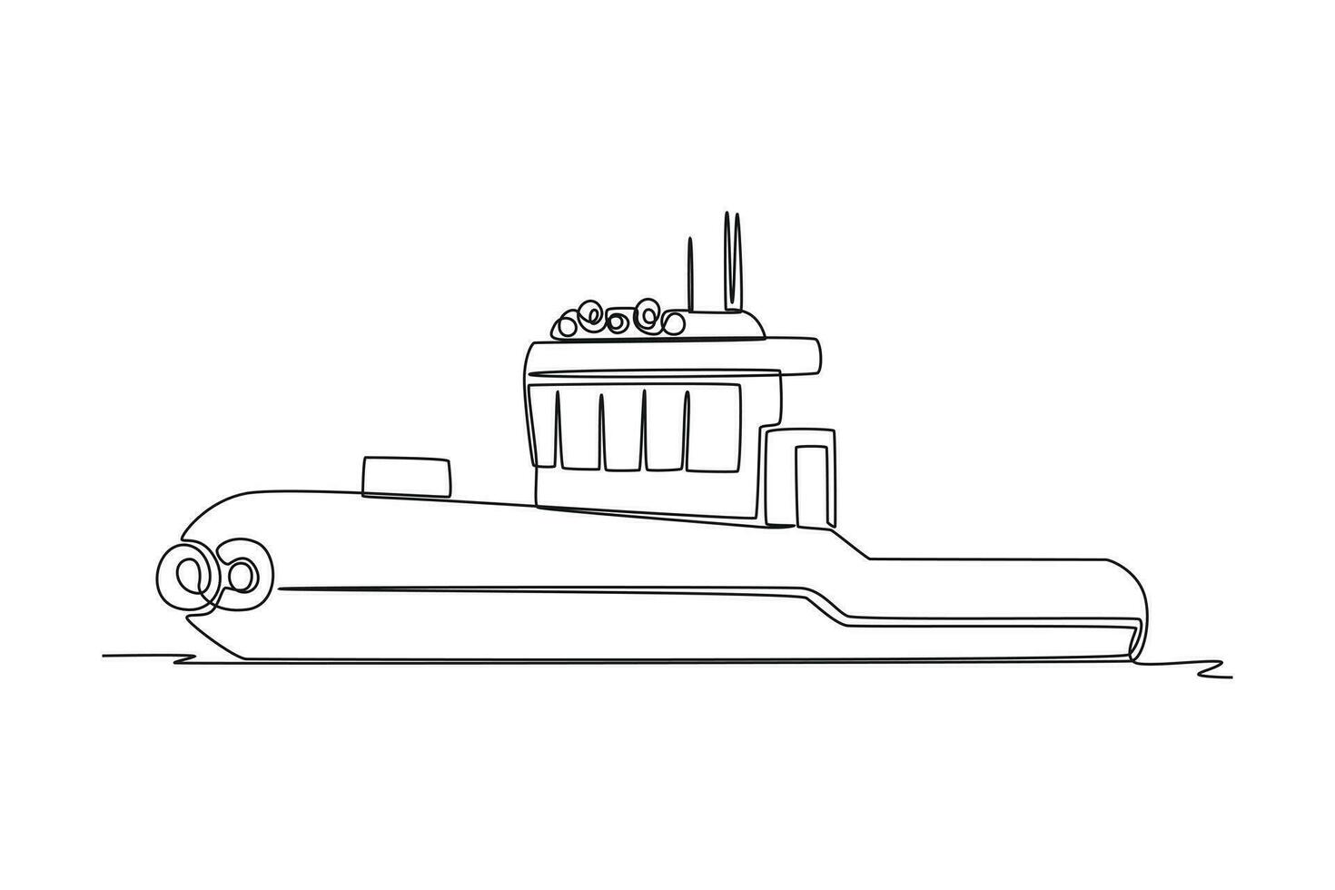 Continuous one line drawing Ocean travel transportation concept. Single line draw design vector graphic illustration.