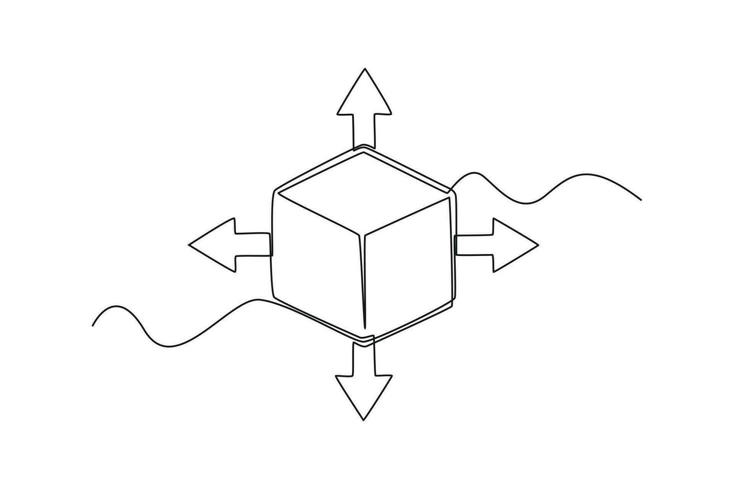 Continuous one line drawing distribution and logistic concept. Single line draw design vector graphic illustration.