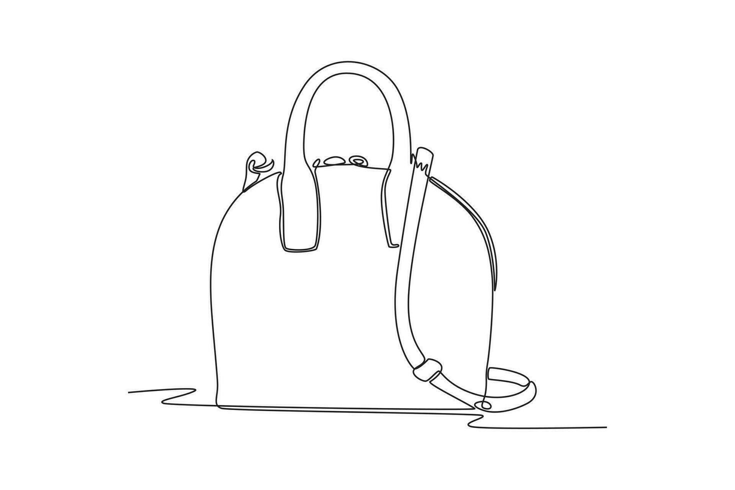 Single one line drawing Shopping bags and baskets concept. Continuous line draw design graphic vector illustration.