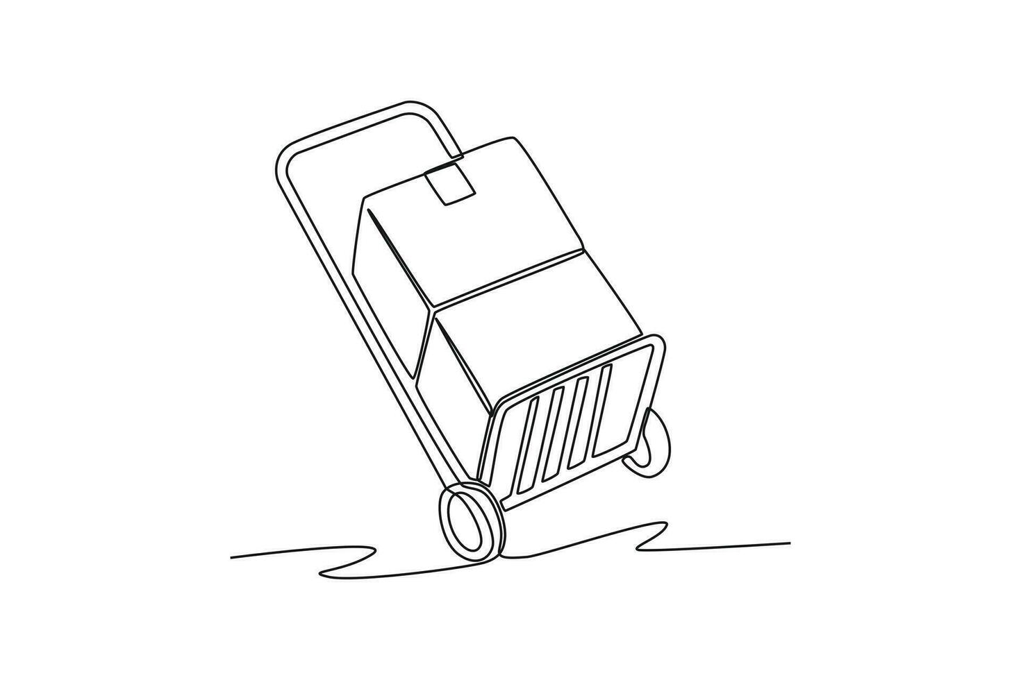 Continuous one line drawing distribution and logistic concept. Single line draw design vector graphic illustration.