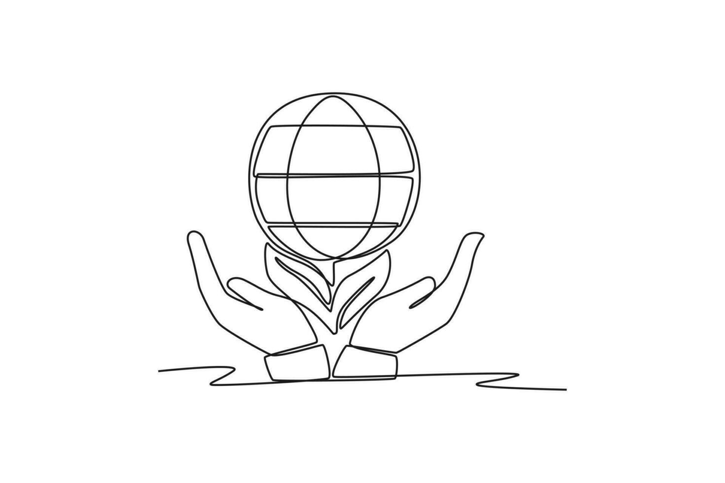 Single one line drawing ESG - Environmental, Social, and Governance concept. Continuous line draw design graphic vector illustration.