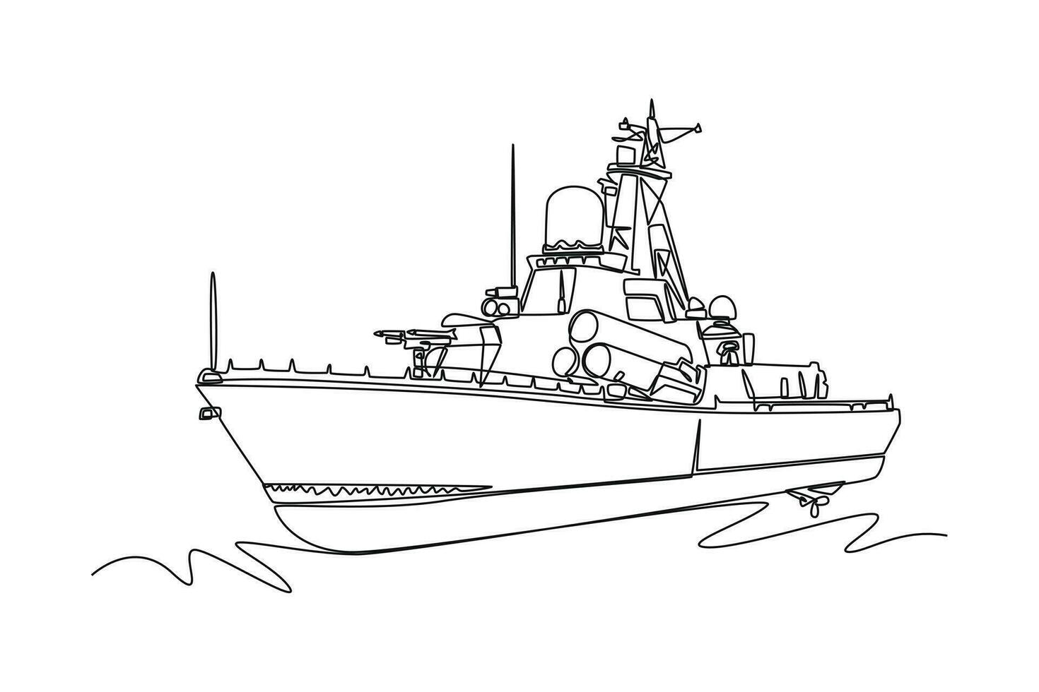 Single one line drawing Army, Air Force and Navy. Military concept. Continuous line draw design graphic vector illustration.