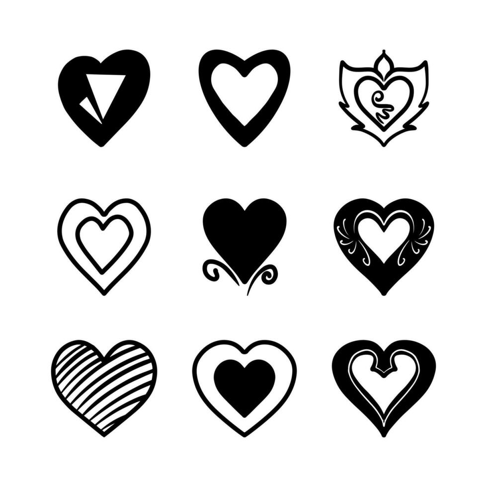 Heart doodle, Love, Vector Illustration.