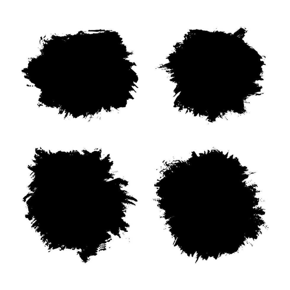 Black Distress Brushes. Grunge Texture. Splash Banner. vector illustration.