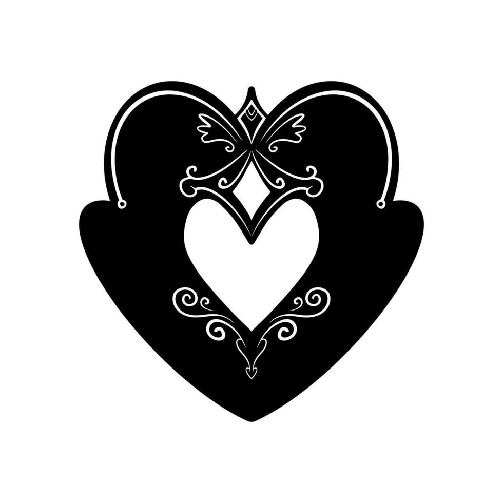 Heart doodle, Love, Vector Illustration.