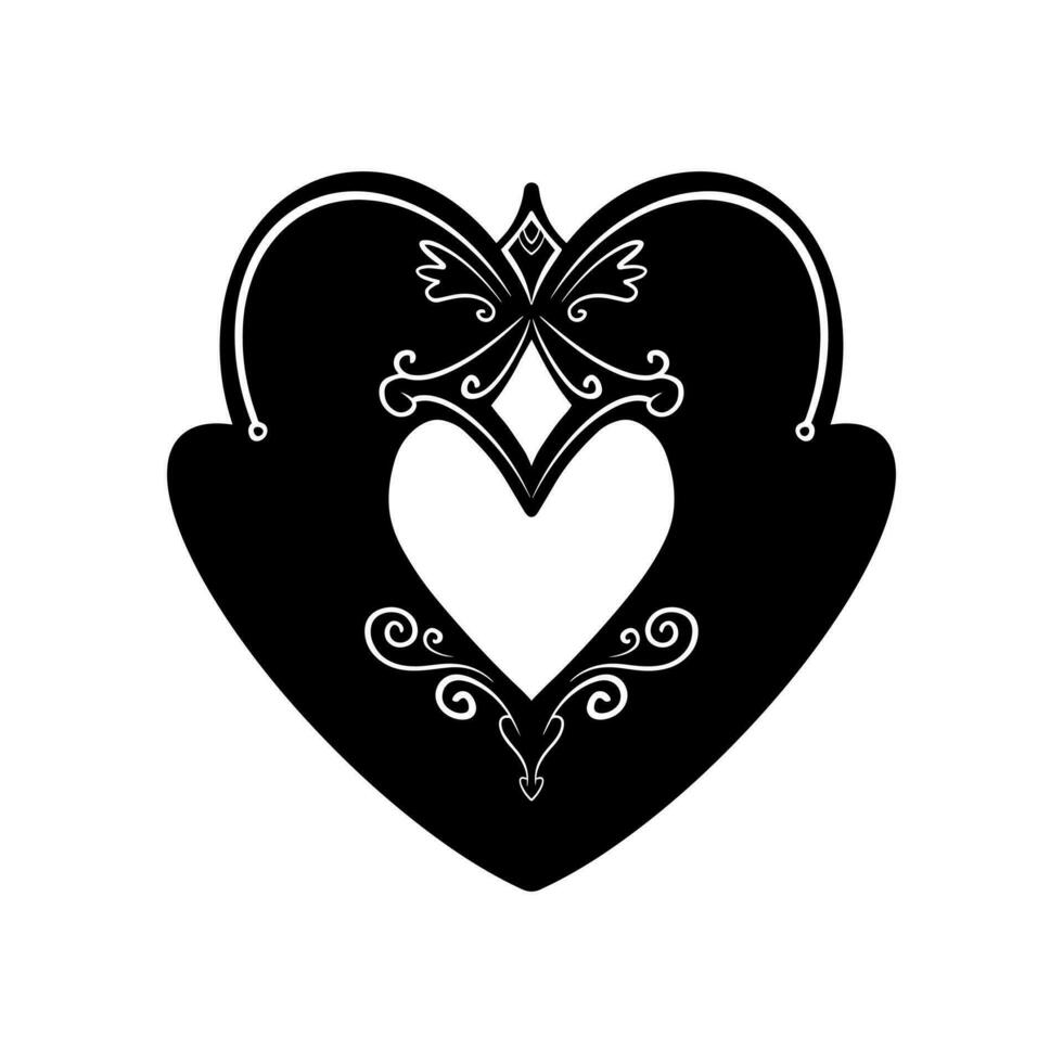 garabato de corazón, amor, ilustración vectorial. vector