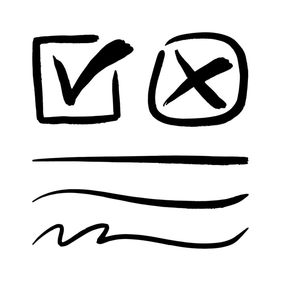 checkmark and underline, vector illustration.