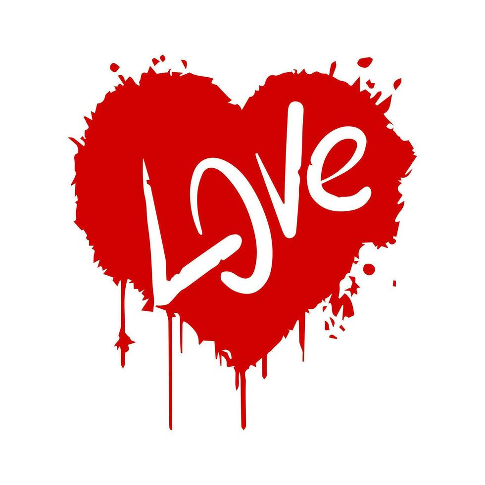 Spray Painted Graffiti love Sprayed isolated on white background. vector