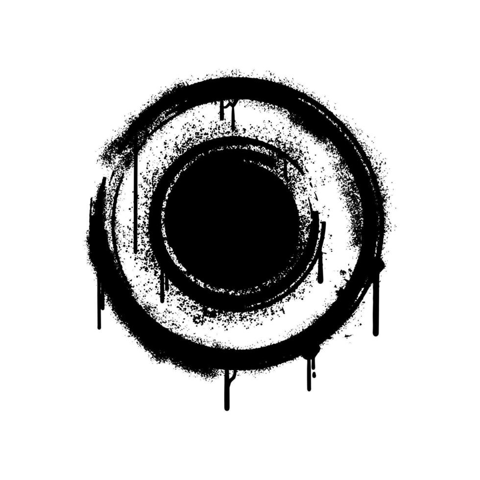 Black Distress Brush forms a circle. Grunge texture. Splash Banner. graffiti art. vector illustration.