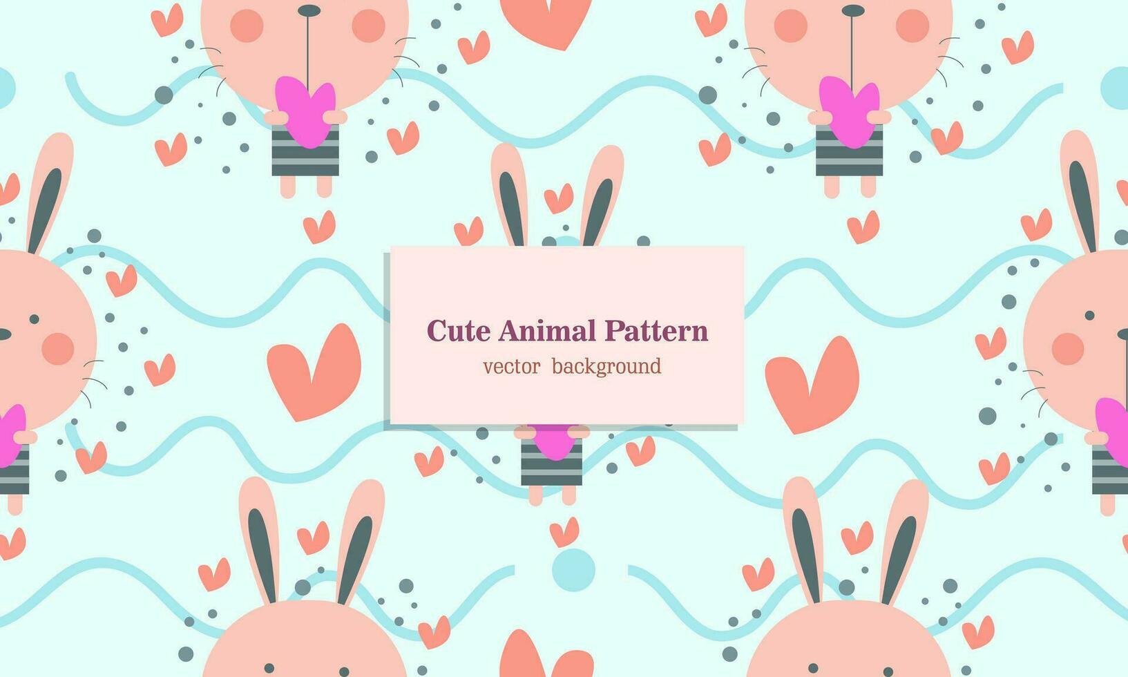 Rabbit animal habitat seamless pattern background vector