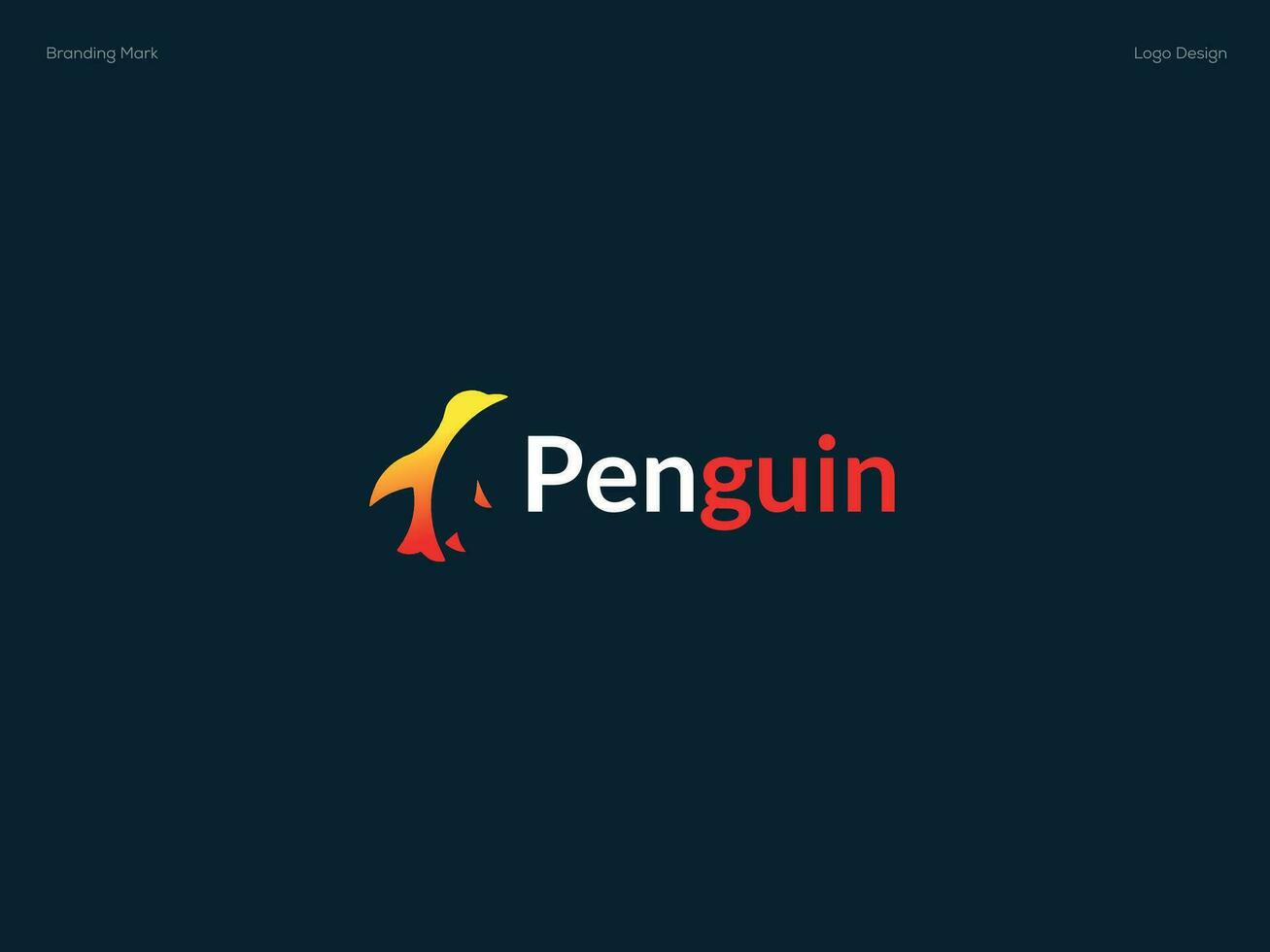 pingüino logo diseño animal logo vector